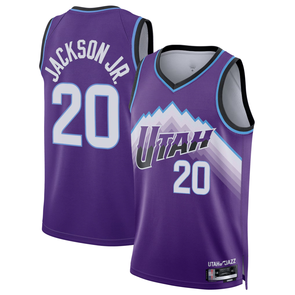 harde U.Jazz #20 Jaren Jackson Jr. Purple Swingman Jerseys- Icon Edition