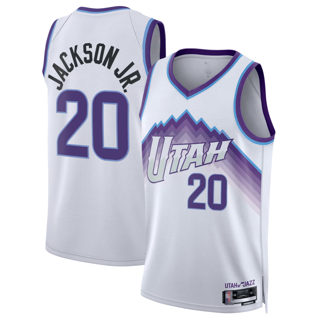 harde U.Jazz #20 Jaren Jackson Jr. White Swingman Jerseys - Association Edition