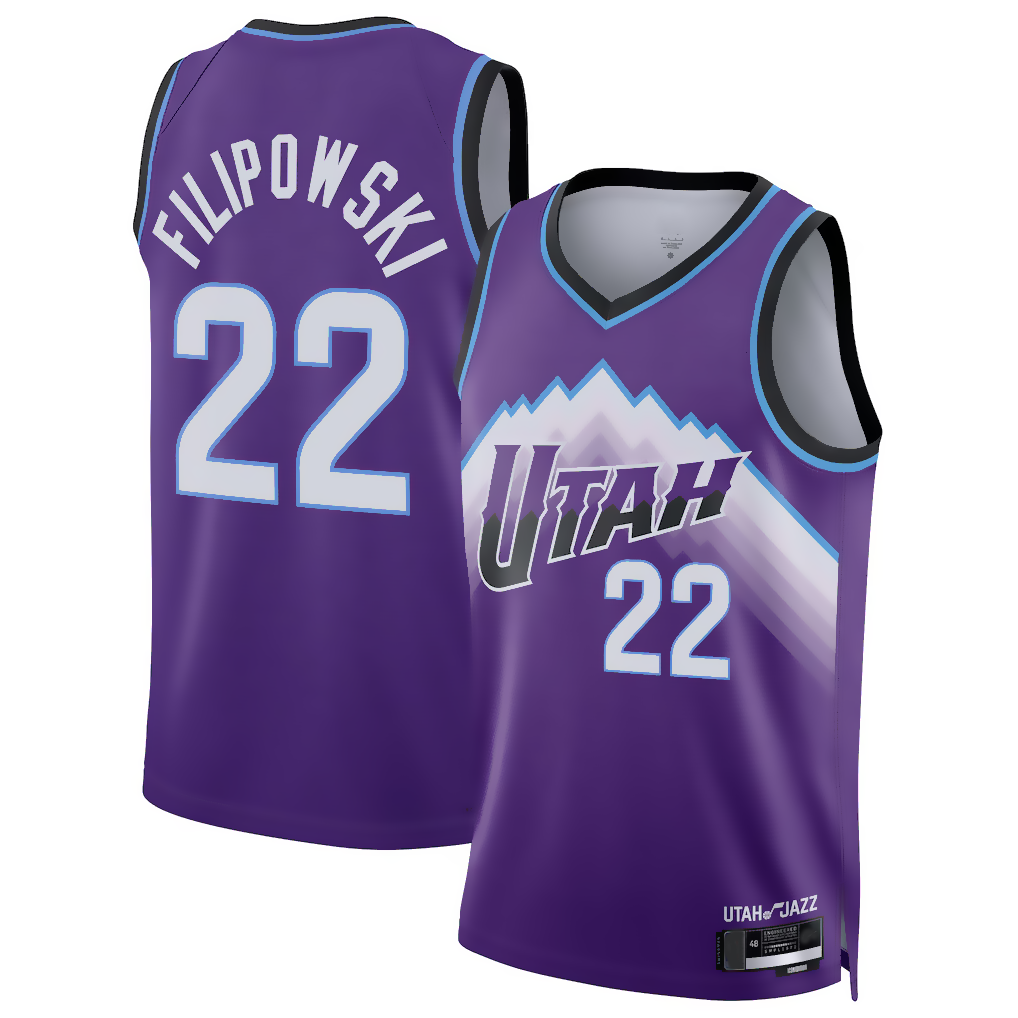 harde U.Jazz # 22 Kyle Filipowski Purple Swingman Jerseys - Icon Edition