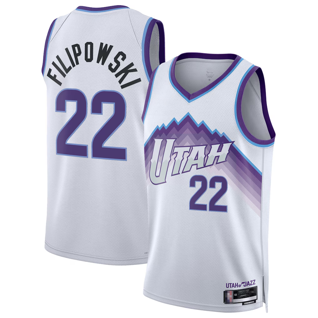 harde U.Jazz #22 Kyle Filipowski White Swingman Jerseys - Association Edition