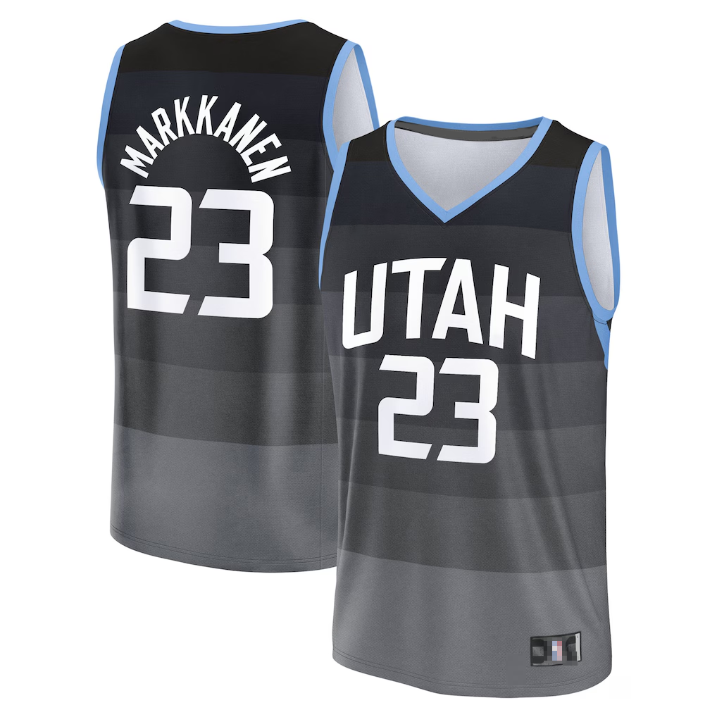 harde U.Jazz #23 Lauri Markkanen Fanatics Black 2025-2026 City Edition Fast Break Jerseys