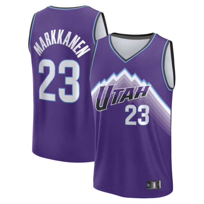 harde U.Jazz #23 Lauri Markkanen Fanatics Purple Fast Break Replica Jerseys - Icon Edition