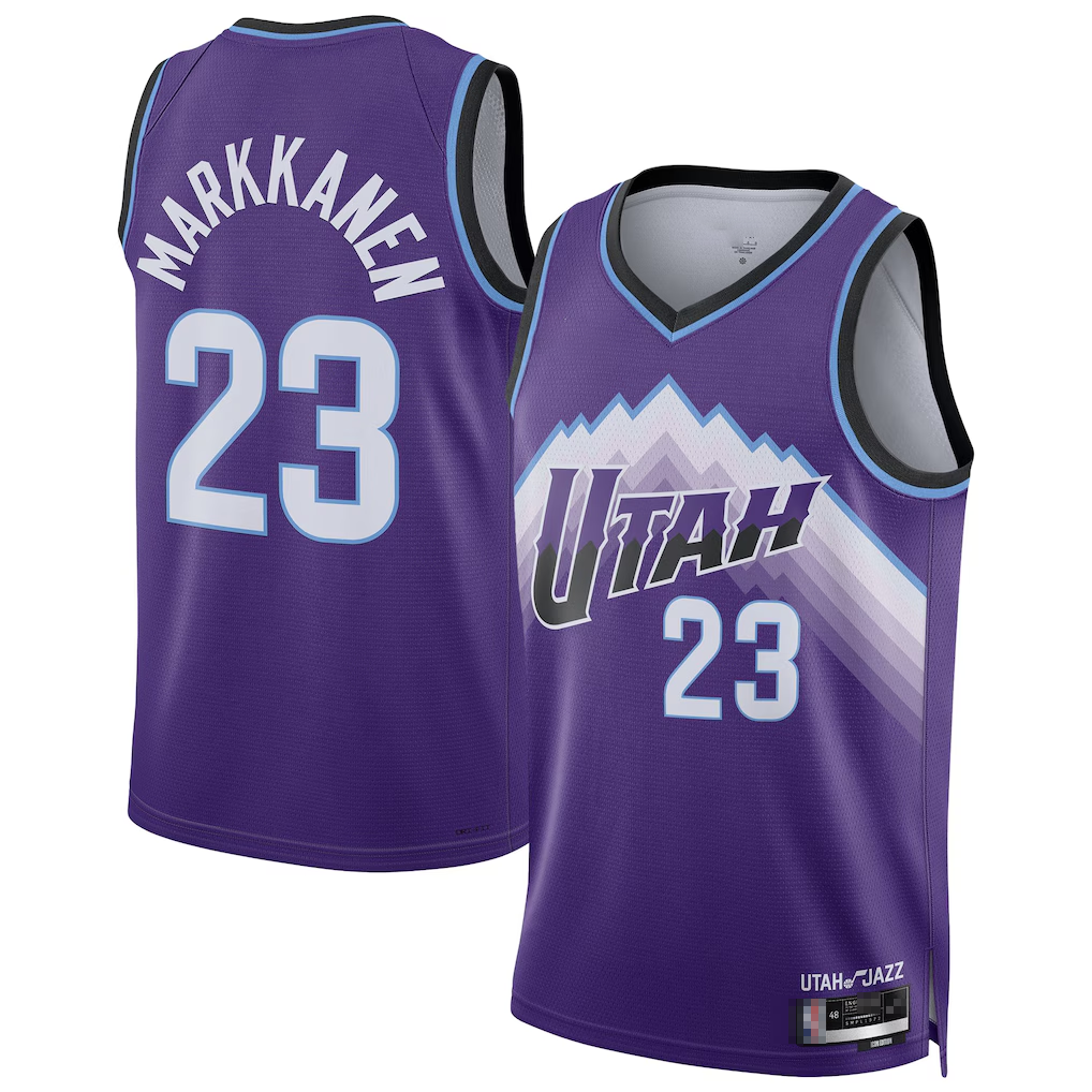harde U.Jazz #23 Lauri Markkanen Purple Swingman Jerseys - Icon Edition