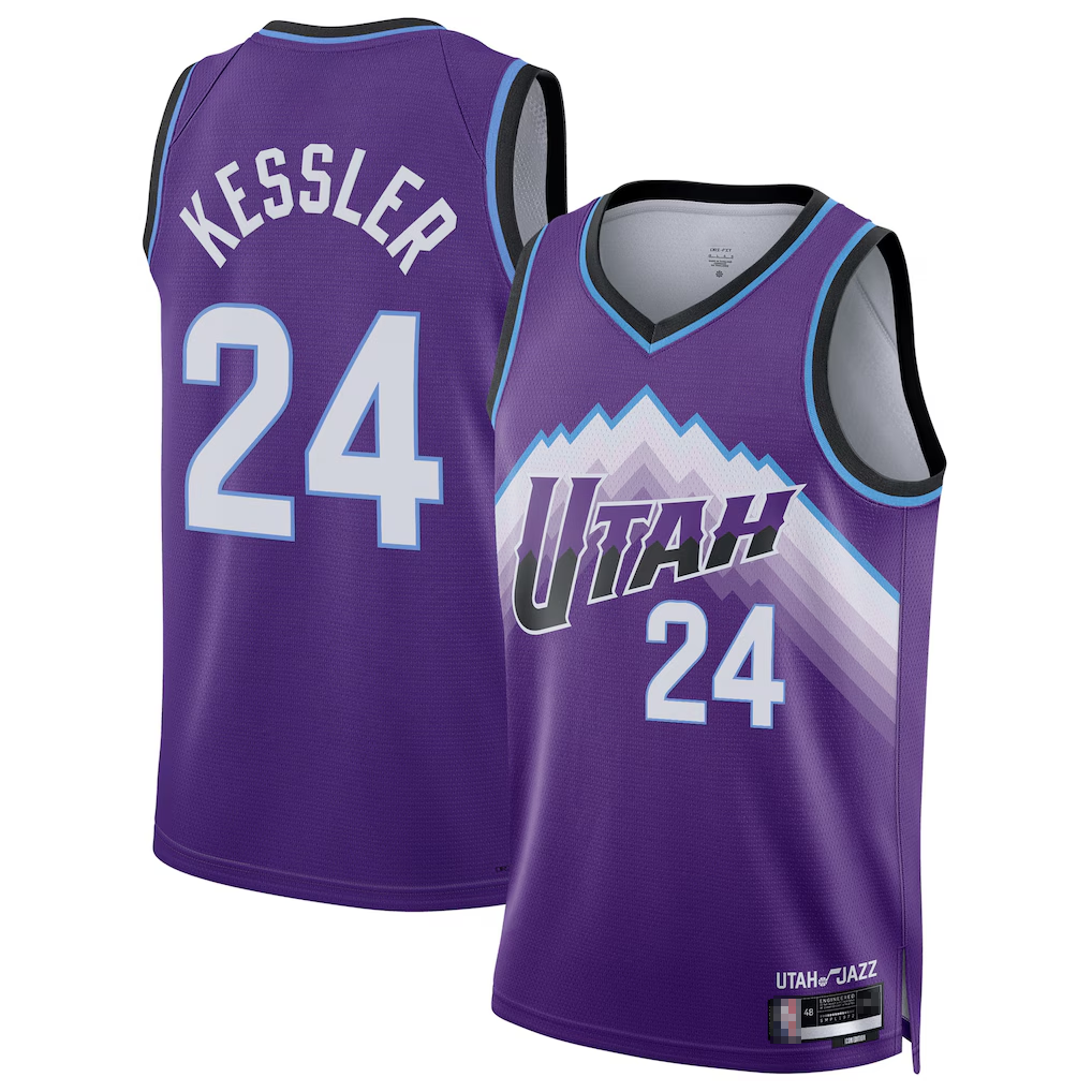 harde U.Jazz #24 Walker Kessler Purple Swingman Jerseys- Icon Edition