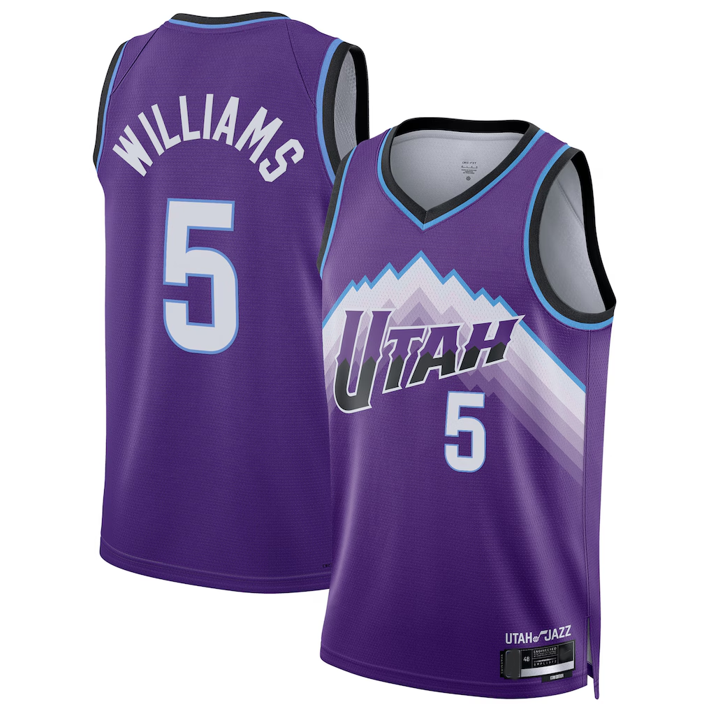 harde U.Jazz #5 Cody Williams Purple Swingman Jerseys - Icon Edition