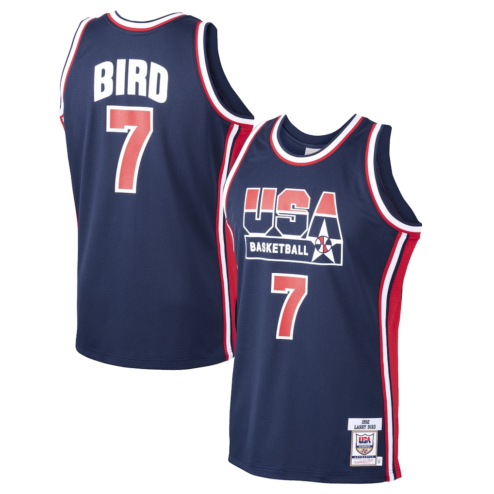 harde USA Basketball #7 Larry Bird Mitchell & Ness Navy 1992 Dream Team Authentic Jerseys