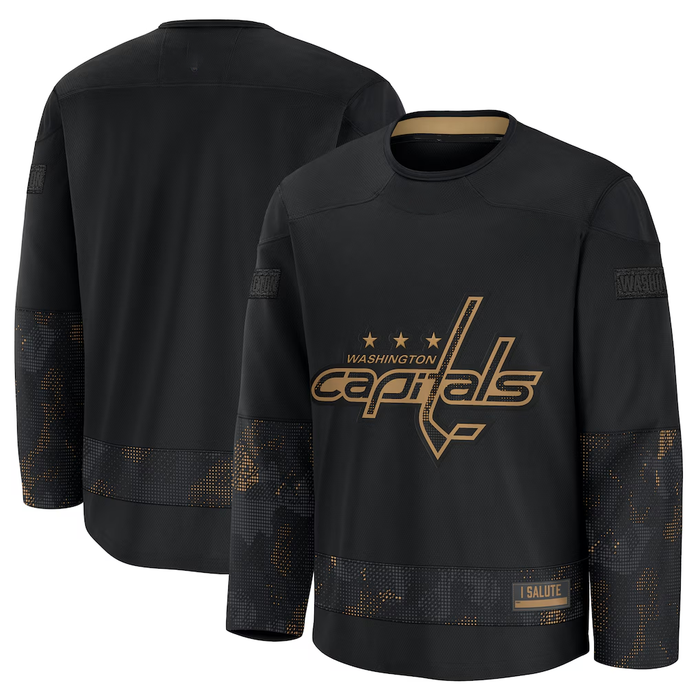 harde W.Capitals Black 2024 Military Appreciation Practice Jerseys