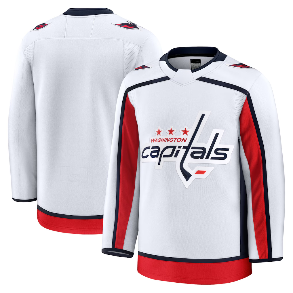 harde W.Capitals White Away Premium Jerseys