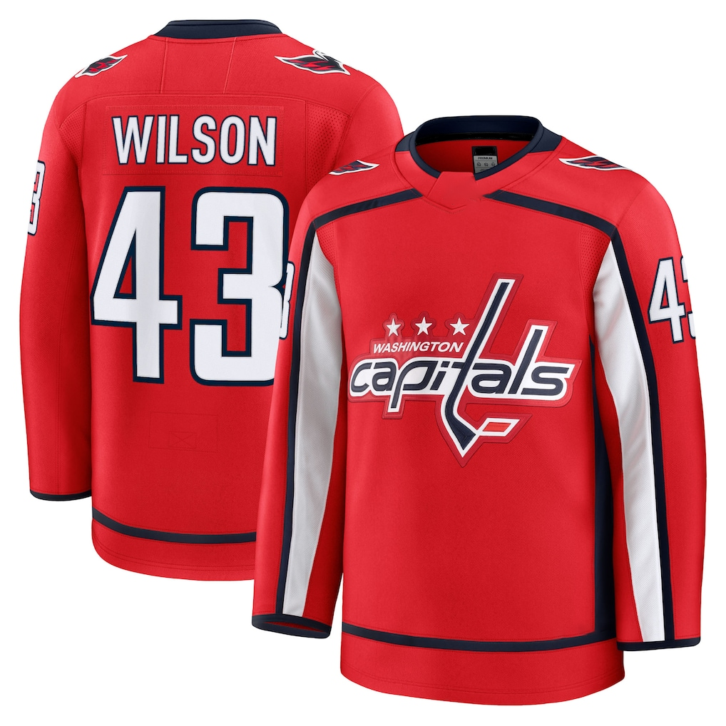 harde W.Capitals #43 Tom Wilson Red Home Premium Jerseys