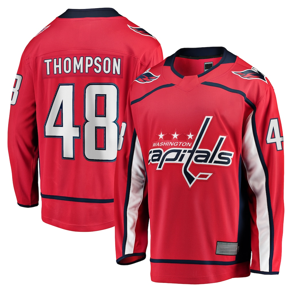 harde W.Capitals #48 Logan Thompson Red Home Premier Breakaway Player Jerseys