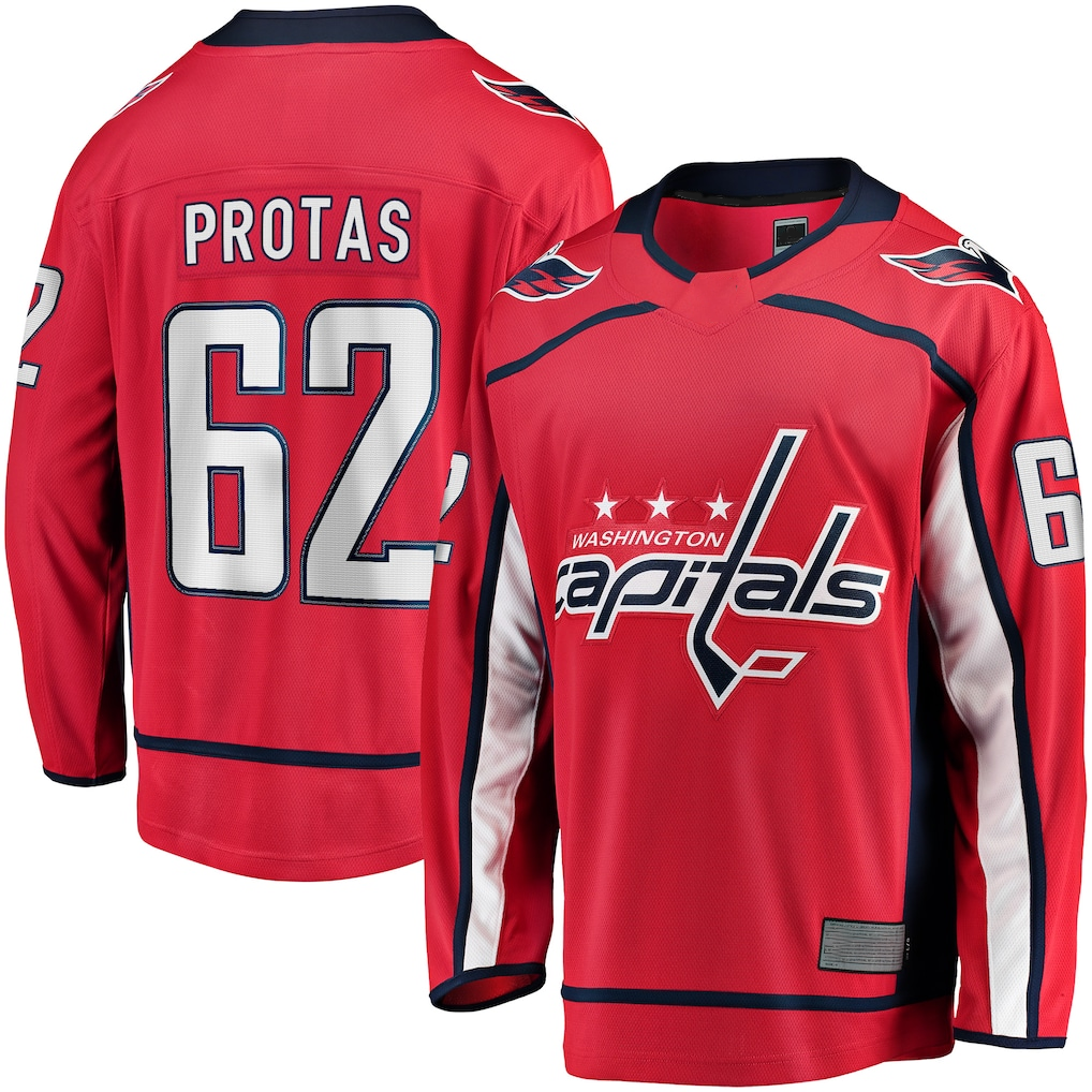 harde W.Capitals #62 llya Protas Red Home Breakaway Jerseys