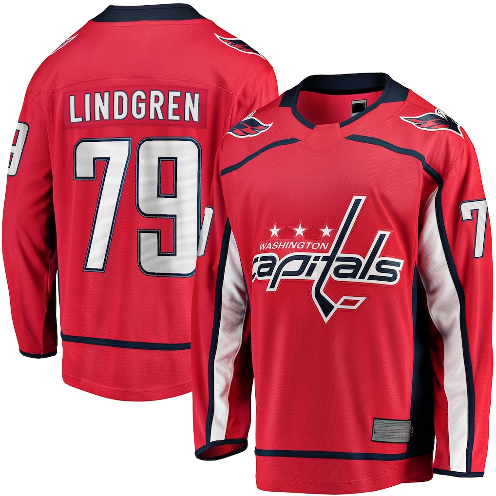 harde W.Capitals #79 Charlie Lindgren Red Home Breakaway Player Jerseys