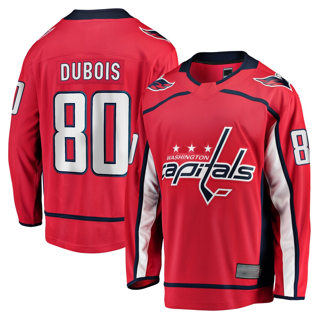 harde W.Capitals #80 Pierre-Luc Dubois Red Home Premier Breakaway Player Jerseys