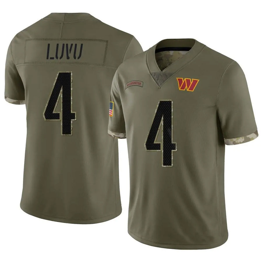 harde W.Commanders #4 Frankie Luvu Player White Game Football Jersey