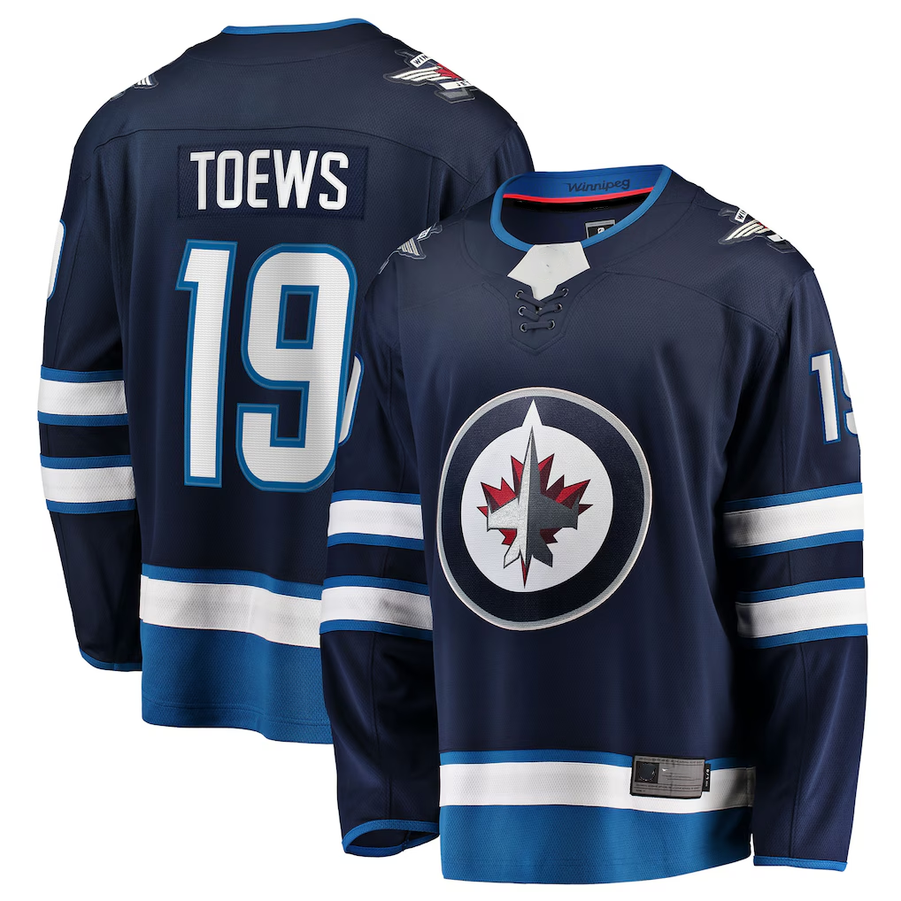 harde W.Jets #19 Jonathan Toews Navy Home Breakaway Jerseys