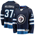 harde W.Jets #37 Connor Hellebuyck Navy Breakaway Replica Jerseys