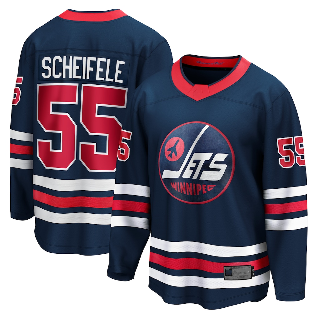 harde W.Jets #55 Mark Scheifele Navy Breakaway Jerseys