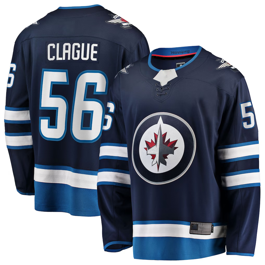 harde W.Jets #56 Kale Clague Navy Home Breakaway Jerseys
