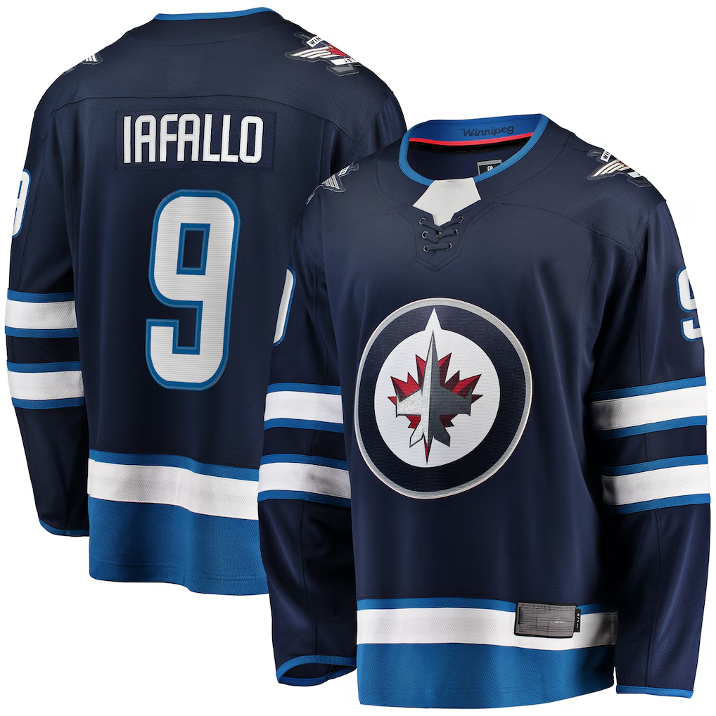 harde W.Jets #9 Alex Iafallo Navy Home Premier Breakaway Player Jerseys