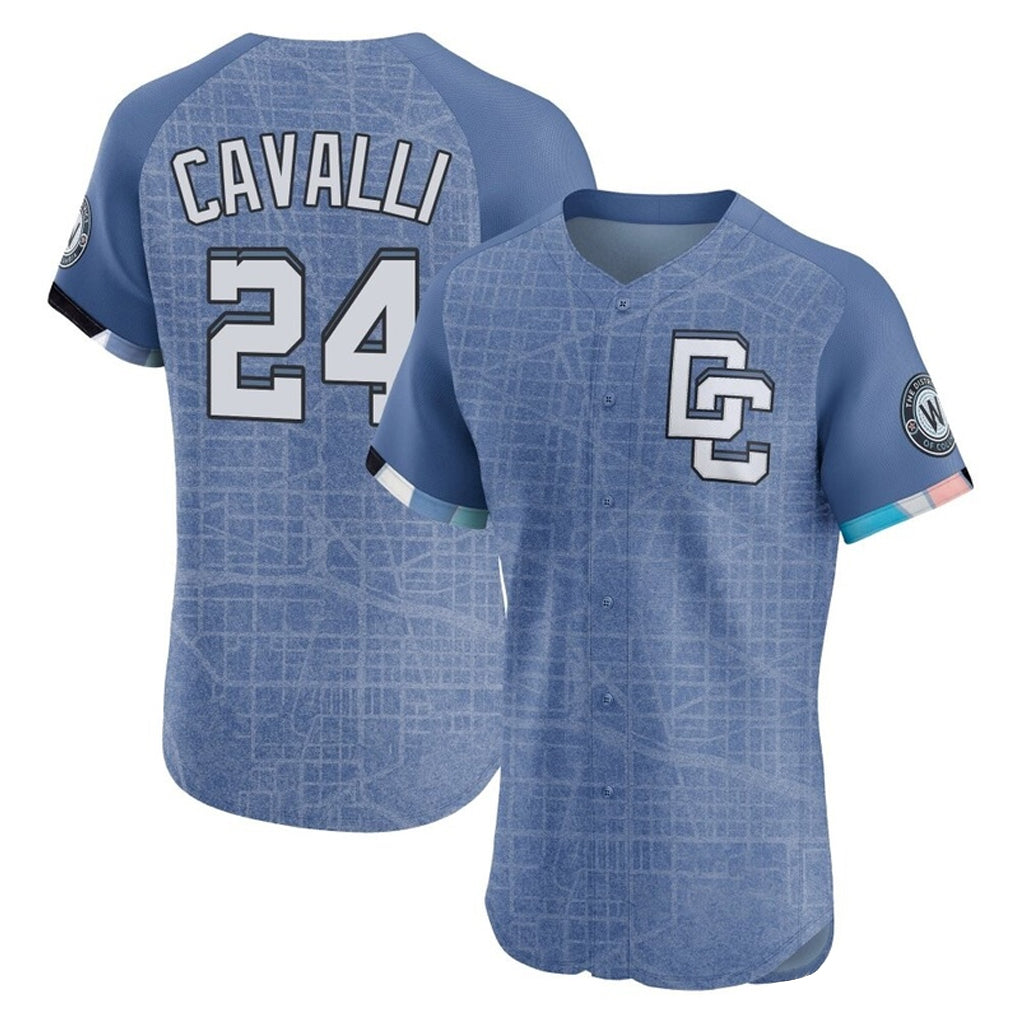 harde W.Nationals #24 Cade Cavalli Player Blue City Connect Elite Limited Stitched Jerseys