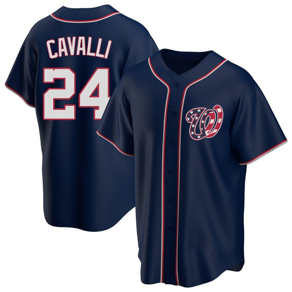 harde W.Nationals #24 Cade Cavalli Player Navy Blue Replica Game Stitched Jerseys