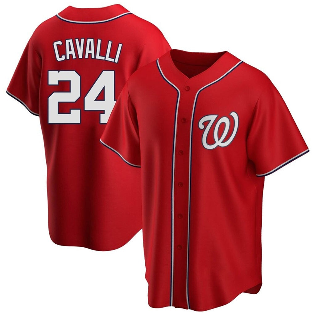 harde W.Nationals #24 Cade Cavalli Player Red Replica Game Stitched Jerseys