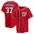 harde W.Nationals #37 Stephen Strasburg Player Red Alternate Replica Player Game Stitched Jerseys