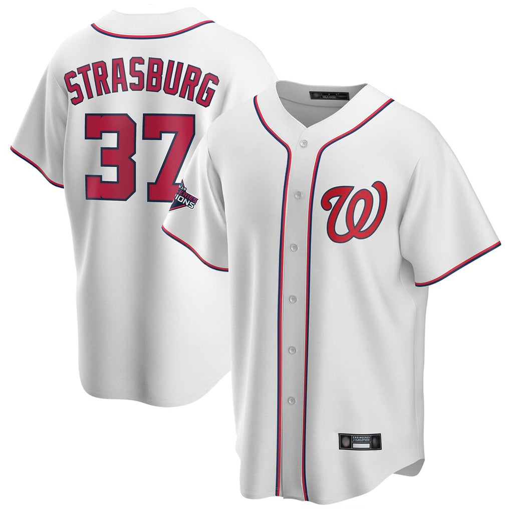 harde W.Nationals #37 Stephen Strasburg Player White Game Stitched Jerseys