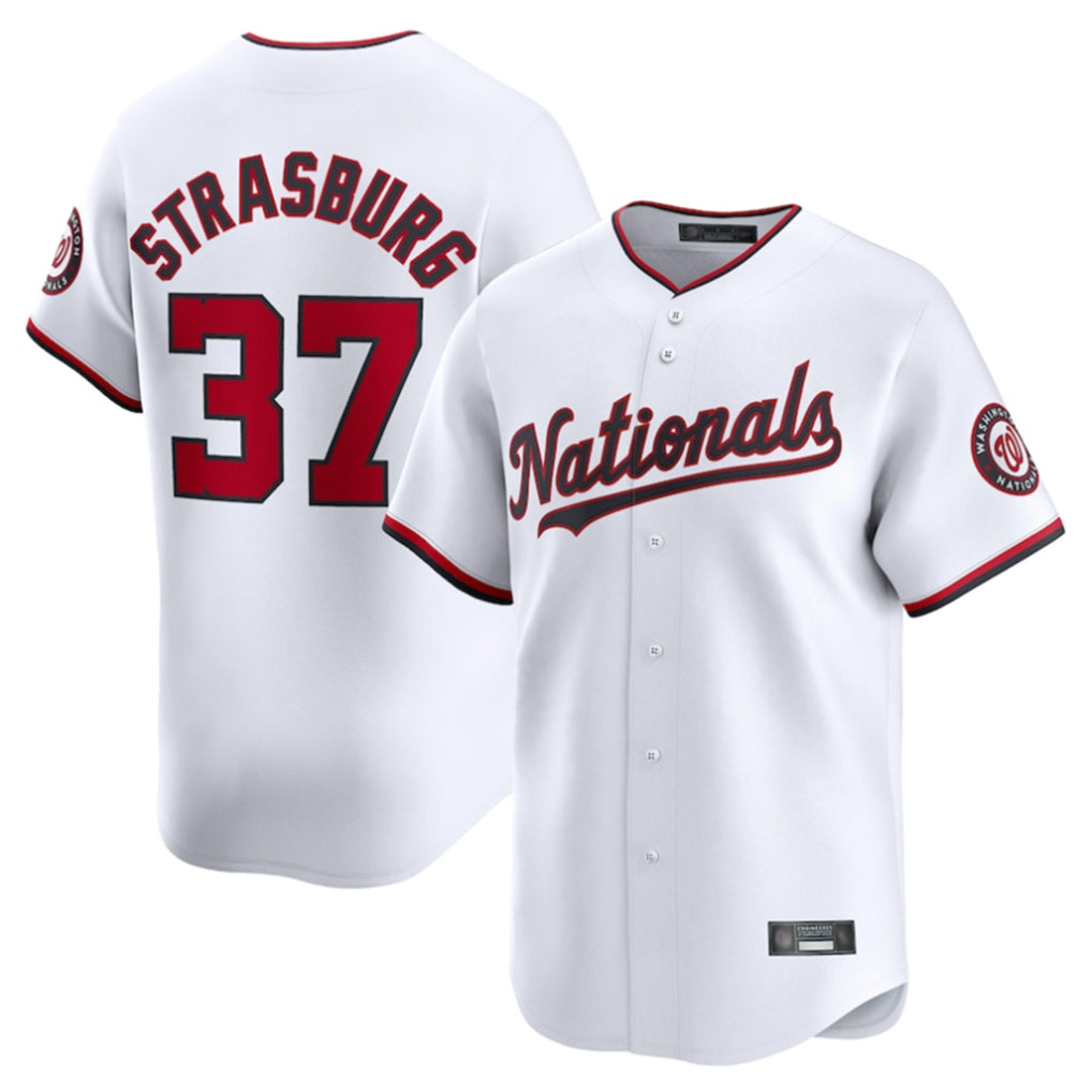 harde W.Nationals #37 Stephen Strasburg Player White Home Limited Stitched Jerseys