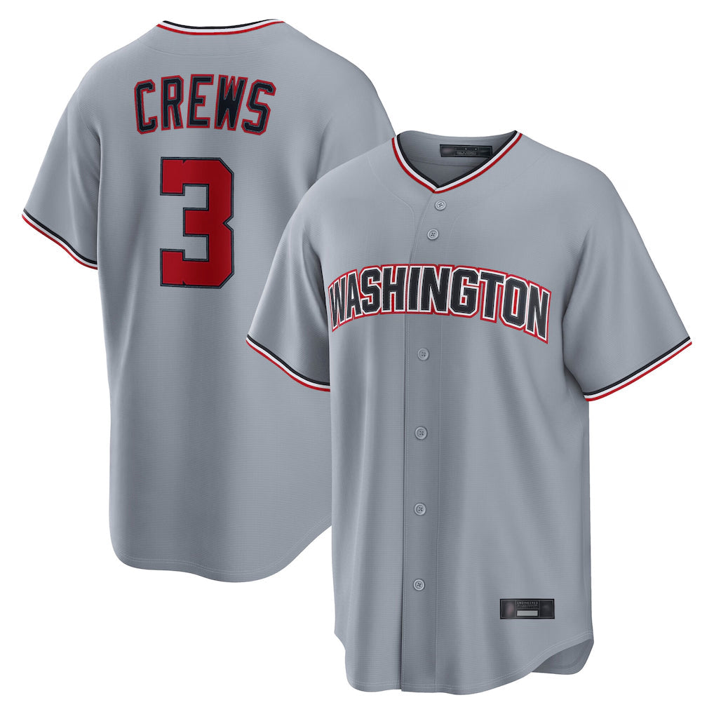 harde W.Nationals #3 Dylan Crews Player Gray Alternate Game Stitched Jerseys