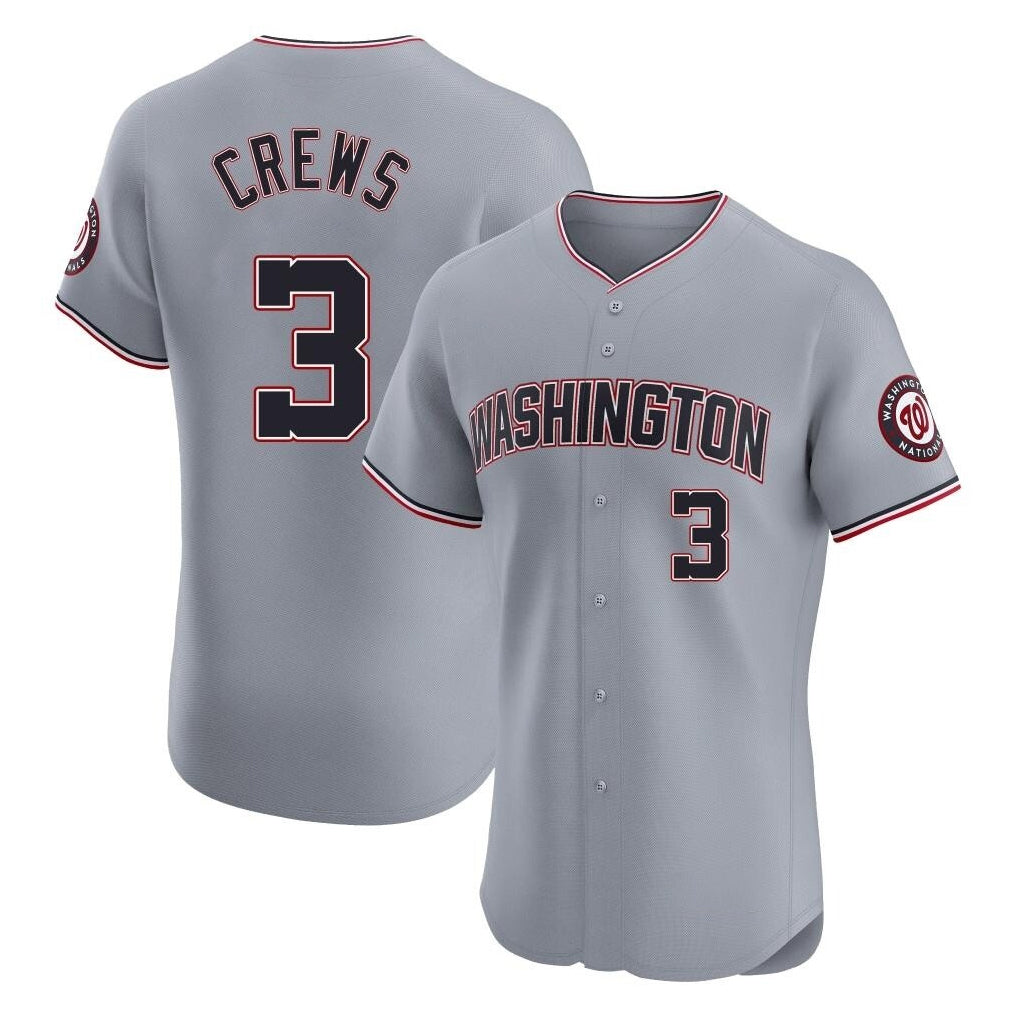 harde W.Nationals #3 Dylan Crews Player Gray City Connect Elite Alternate Stitched Jerseys
