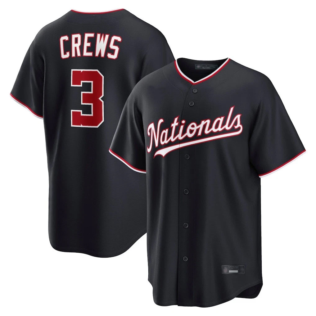 harde W.Nationals #3 Dylan Crews Player Navy Game Stitched Jerseys