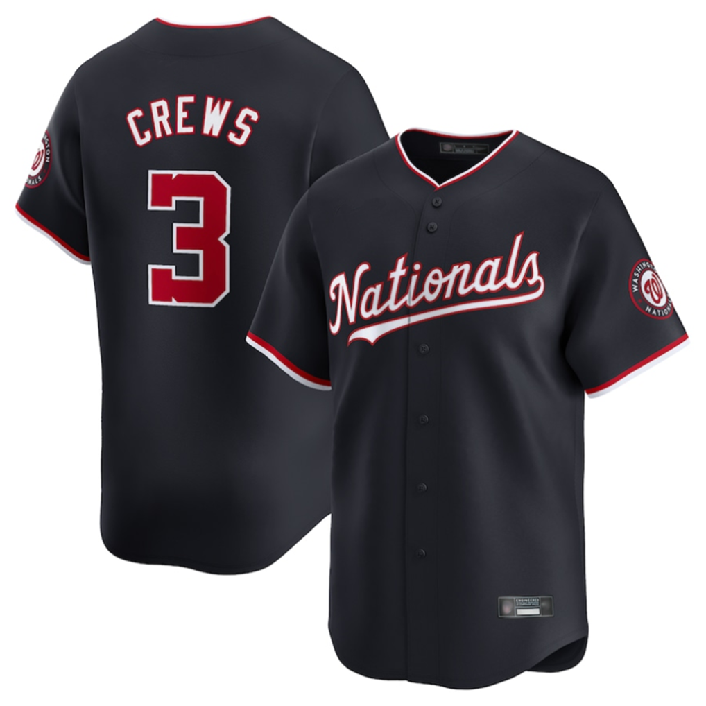 harde W.Nationals #3 Dylan Crews Player Navy Limited Stitched Jerseys