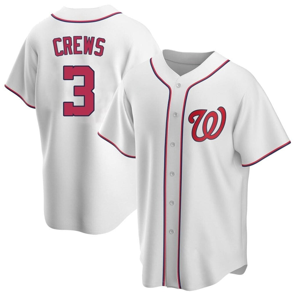 harde W.Nationals #3 Dylan Crews Player White Game Replica Stitched Jerseys