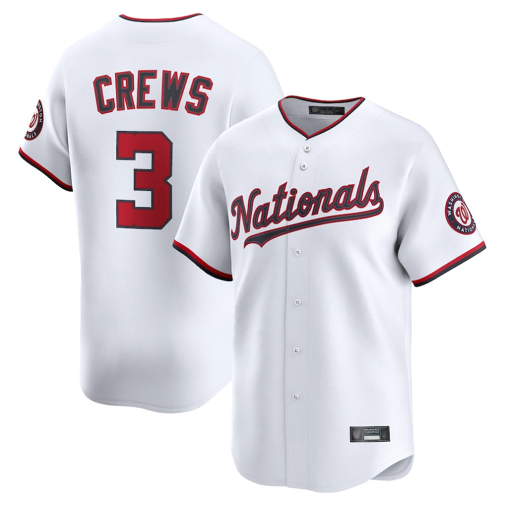 harde W.Nationals #3 Dylan Crews Player White Limited Replica Stitched Jerseys