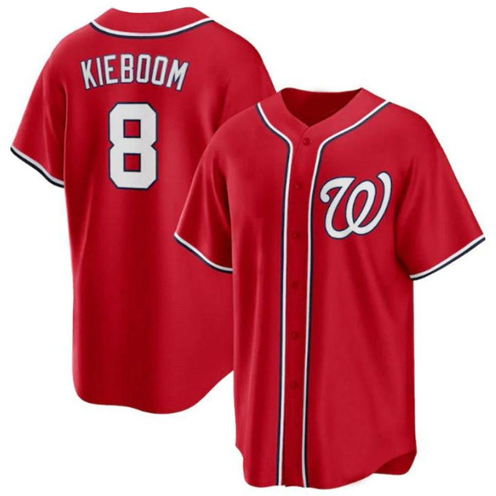 harde W.Nationals #8 Carter Kieboom Player Red Replica Game Stitched Jerseys