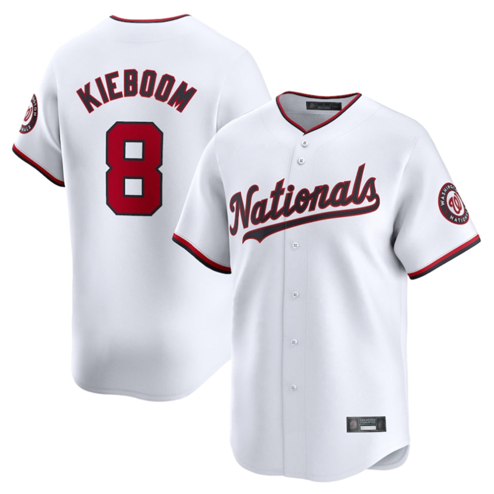 harde W.Nationals #8 Carter Kieboom Player White Home Limited Stitched Jerseys