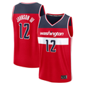 harde W.Wizards #12 Tre Johnson III Red 2025  Draft First Round Pick Fast Break Replica Jerseys - Icon Edition