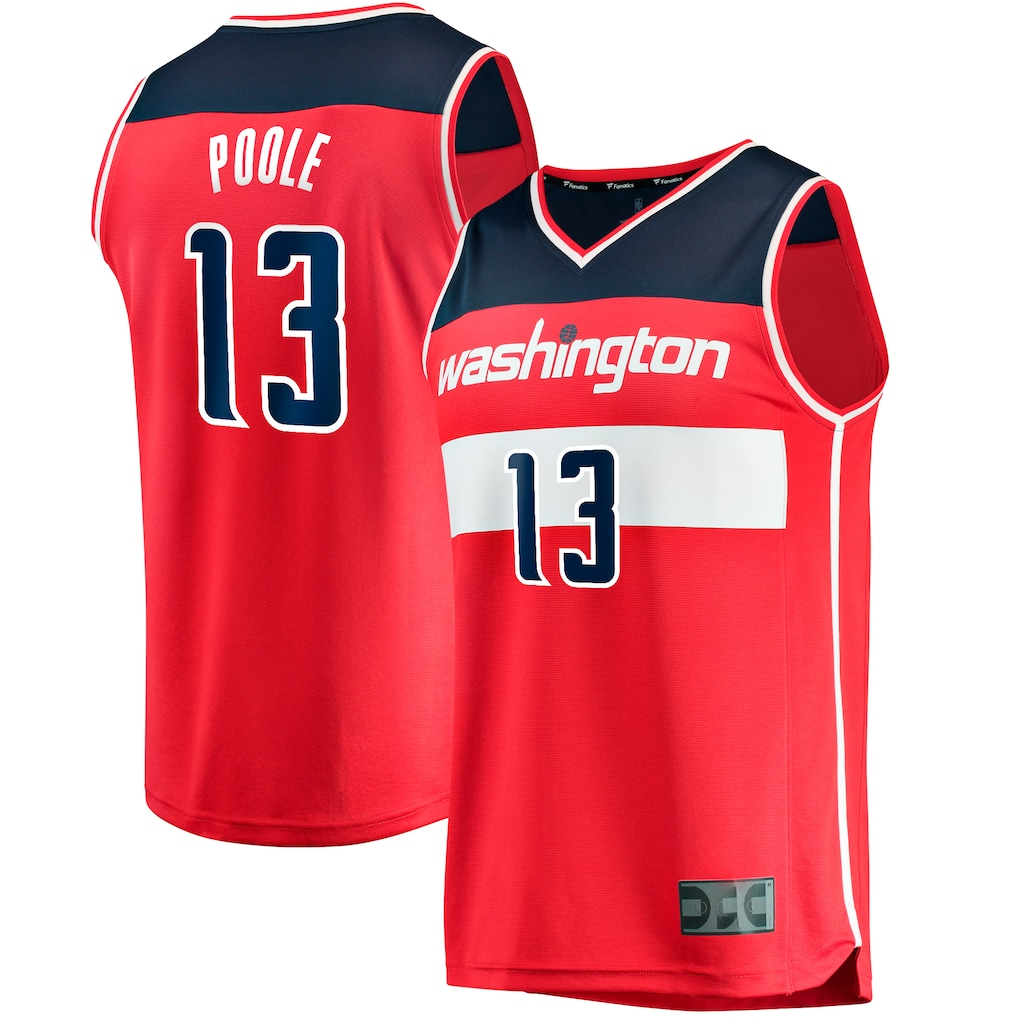 harde W.Wizards #13 Jordan Poole Red Fast Break Player Jerseys - Icon Edition