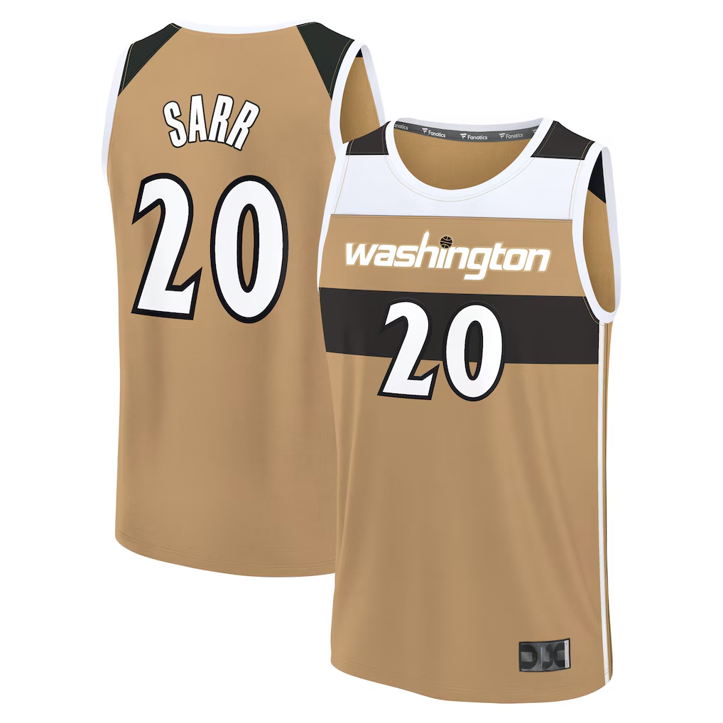 harde W.Wizards #20 Alex Sarr Gold 2025-26 City Edition Fast Break Jerseys