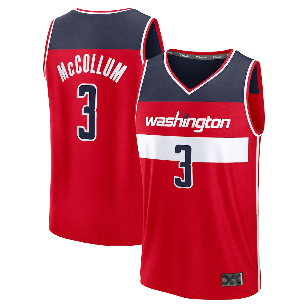 harde W.Wizards #3 CJ McCollum Red Fast Break Replica Player Jerseys - Icon Edition