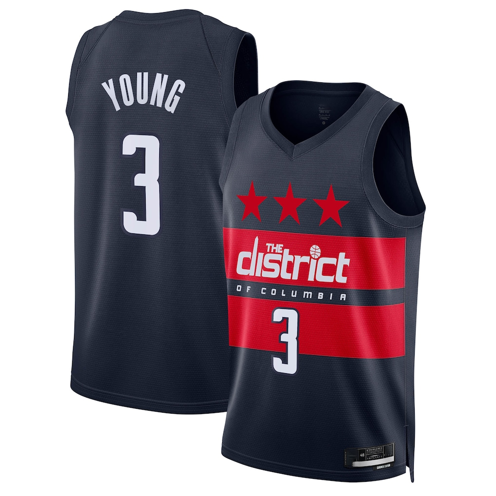 harde W.Wizards #3 Trae Young Navy Swingman Jerseys - Statement Edition