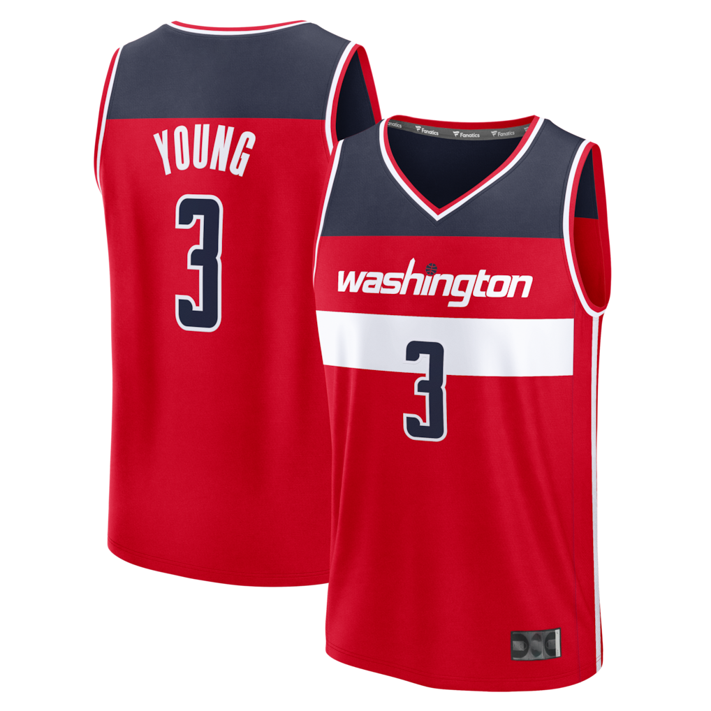 harde W.Wizards #3 Trae Young Red Fast Break Jerseys - Icon Edition