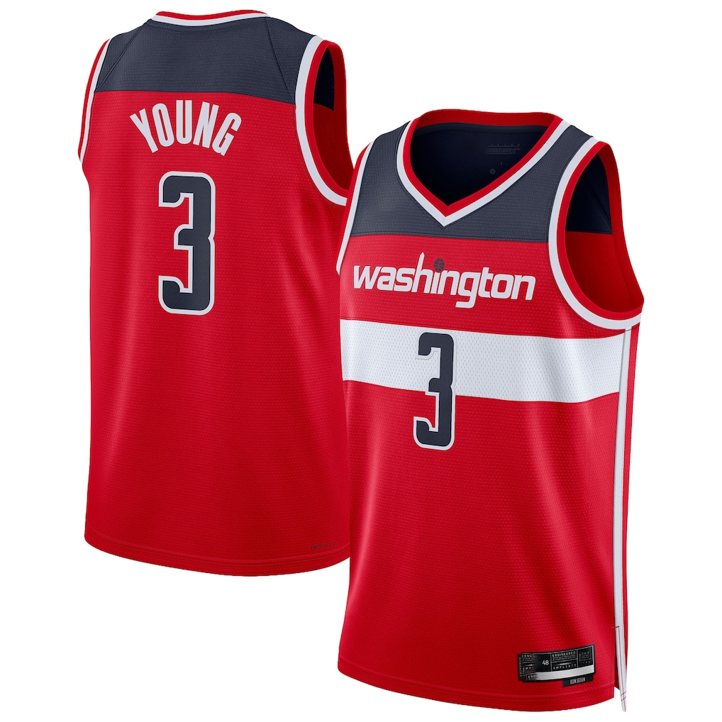 harde W.Wizards #3 Trae Young Red Swingman Jerseys - Icon Edition