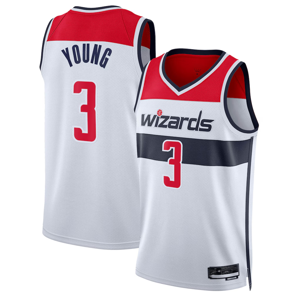 harde W.Wizards #3 Trae Young White Swingman Jerseys - Association Edition