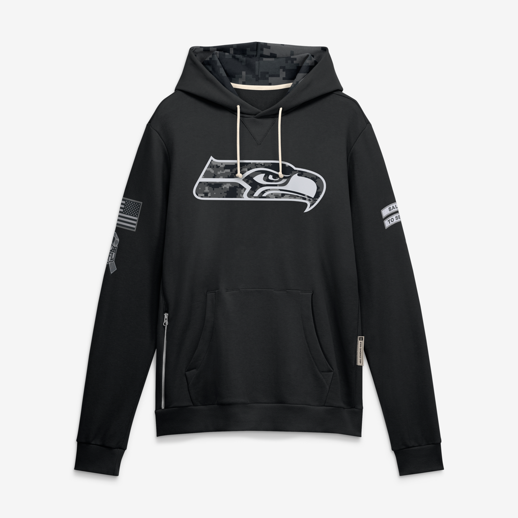 harde S.Seahawks Black 2026 Salute to Service Sideline Dri-FIT Pullover Hoodie Jerseys