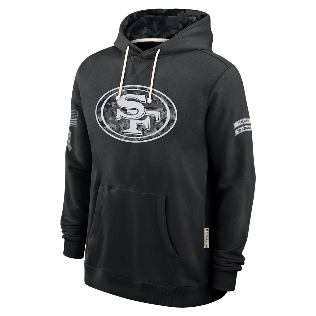 harde SF.49ers Black 2026 Salute to Service Sideline Dri-FIT Pullover Hoodie Jerseys