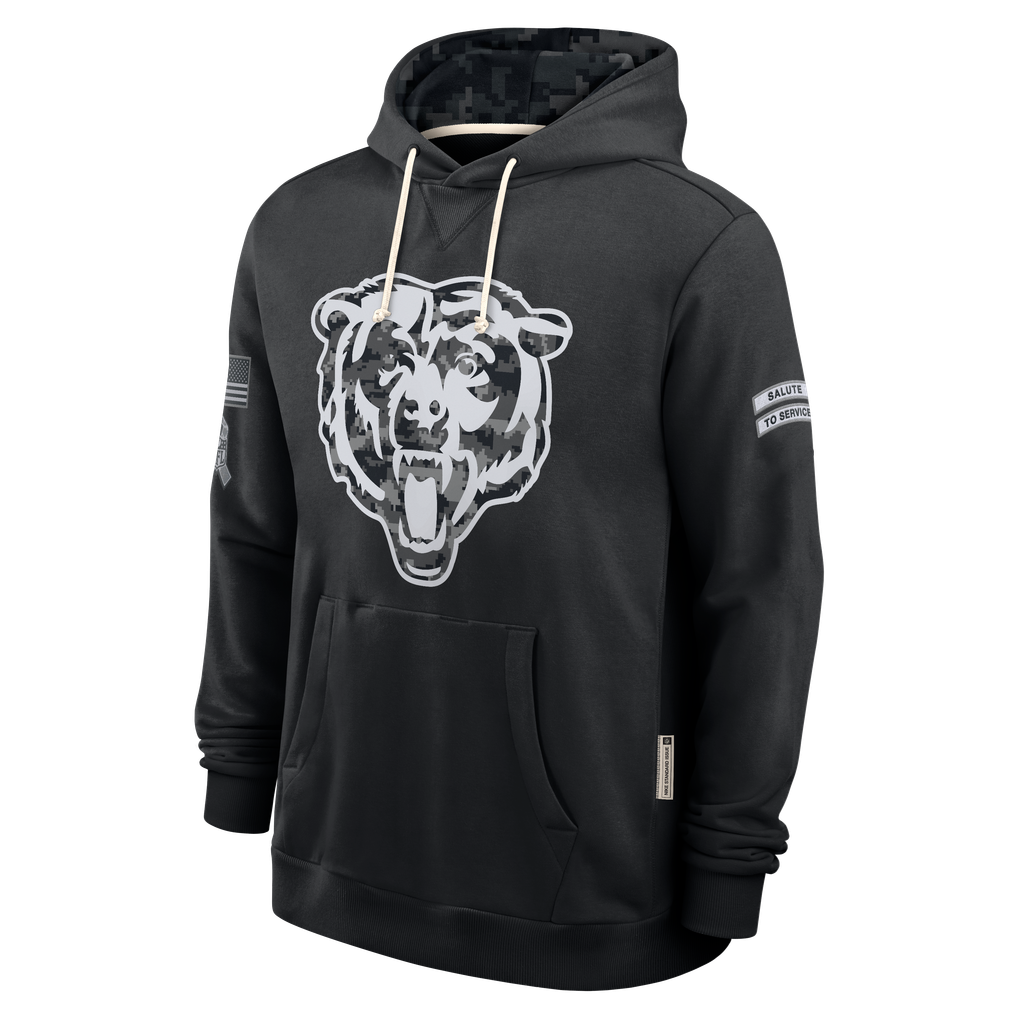 harde C.Bears Black 2026 Salute to Service Sideline Dri-FIT Pullover Hoodie Jerseys