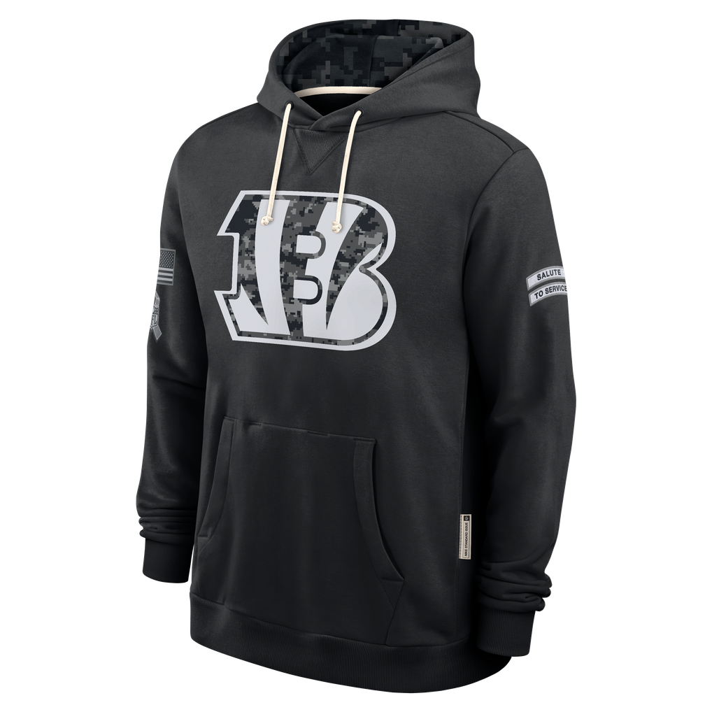 harde C.Bengals Black 2026 Salute to Service Sideline Dri-FIT Pullover Hoodie Jerseys