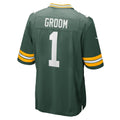 harde GB.Packers #1 Groom Green Game Jersey